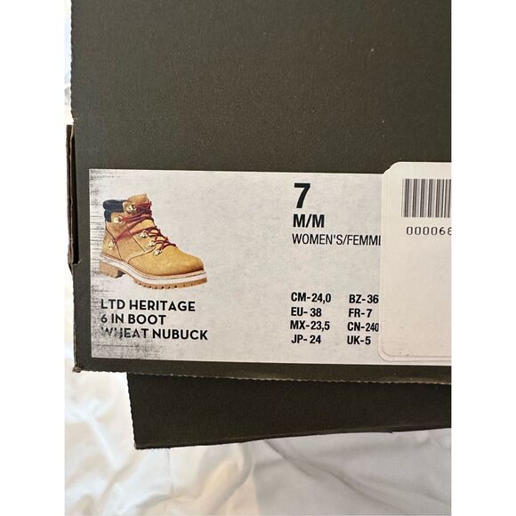 Timberland Womens LTD Heritage Vibram Lux Waterproof Wheat 6" Boots Tan Size 7 - Picture 12 of 13